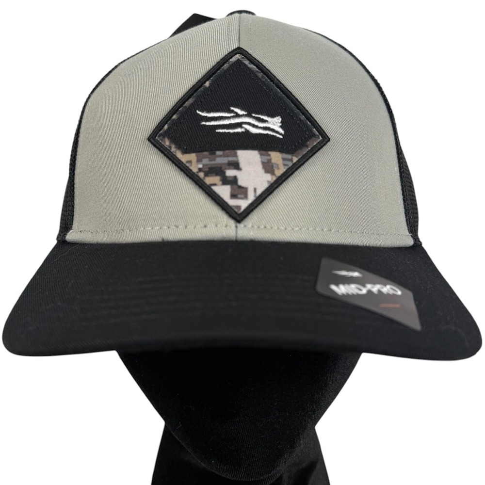 Sitka Optifade Badge Mid Pro Trucker Hat Unisex OSFA Field Gray Camo New
